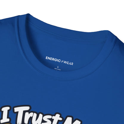 Graphic fitness T-shirt featuring the "I Trust My Spotter More Than My Phone Battery" design.
