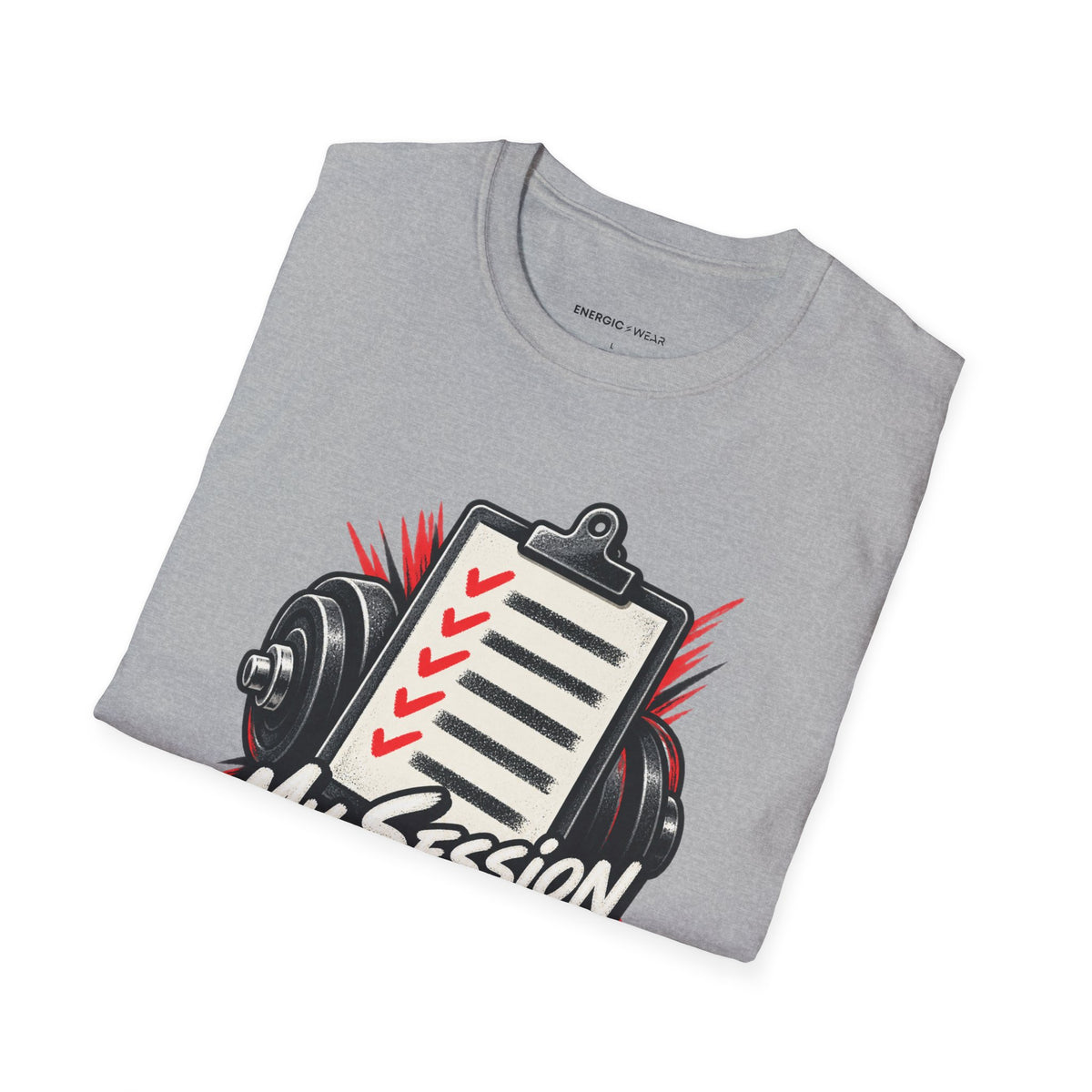 Graphic fitness T-shirt featuring the "My Session Leaves a Chalk Signature" design.