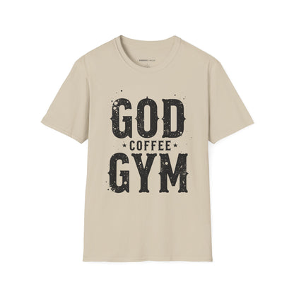 God, Coffee and Gym! Funny Faith & Fitness Tee