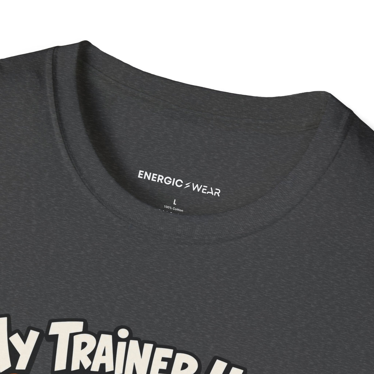 Graphic fitness T-shirt featuring the "My Trainer Uses Creative Mathematics" design.