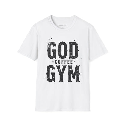 God, Coffee and Gym! Funny Faith & Fitness Tee