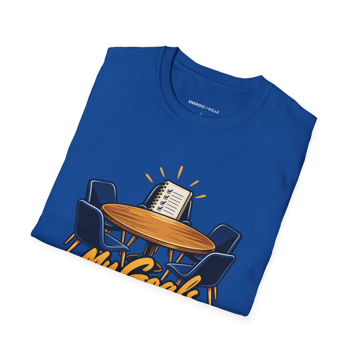 Graphic fitness T-shirt featuring the "My Goals Get a Seat at the Table" design.