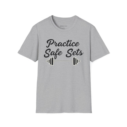 Practice Safe Sets Tshirt – Motivational Gym Tee