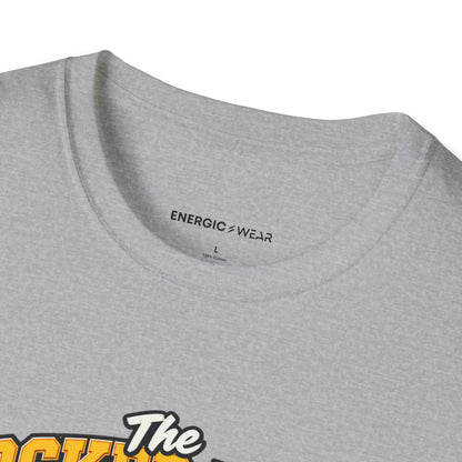 Graphic fitness T-shirt featuring the "The Locker Room Acoustics Deserve Better Than My Singing" design.