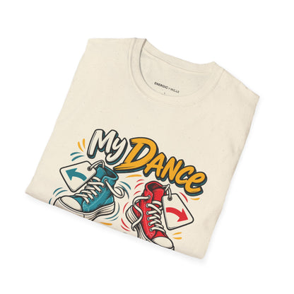 Graphic fitness T-shirt featuring the "My Dance Feet Are Freelancers" design.