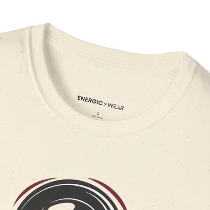 Graphic fitness T-shirt featuring the "Spin Now, Wine Later" design.