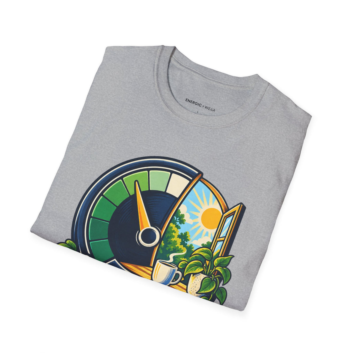Graphic fitness T-shirt featuring the "Leave Some Energy for Living" design.