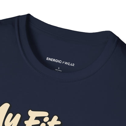 Graphic fitness T-shirt featuring the "My Fitness Has an Off Switch" design.