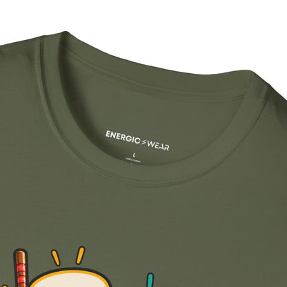 Graphic fitness T-shirt featuring the "My Post-Workout Debrief Comes With Chopsticks" design.