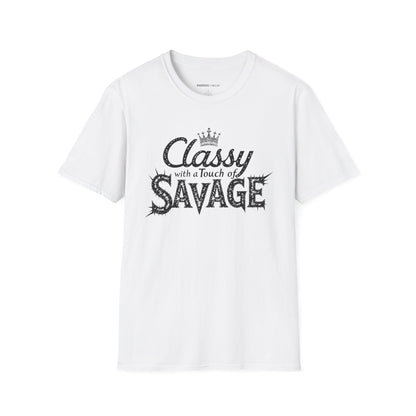 Classy 👑 With A Touch Of Savage - Funny Women’s Workout Tee