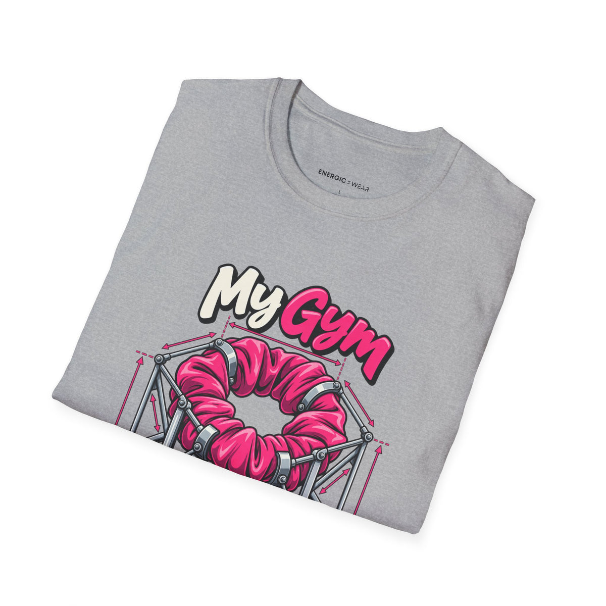 Graphic fitness T-shirt featuring the "My Gym Ponytail Has Structural Integrity" design.