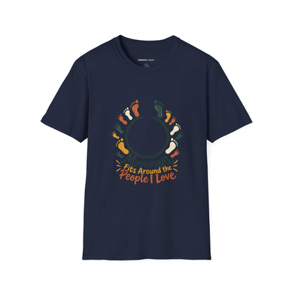 Graphic fitness T-shirt featuring the "Movement Fits Around the People I Love" design.