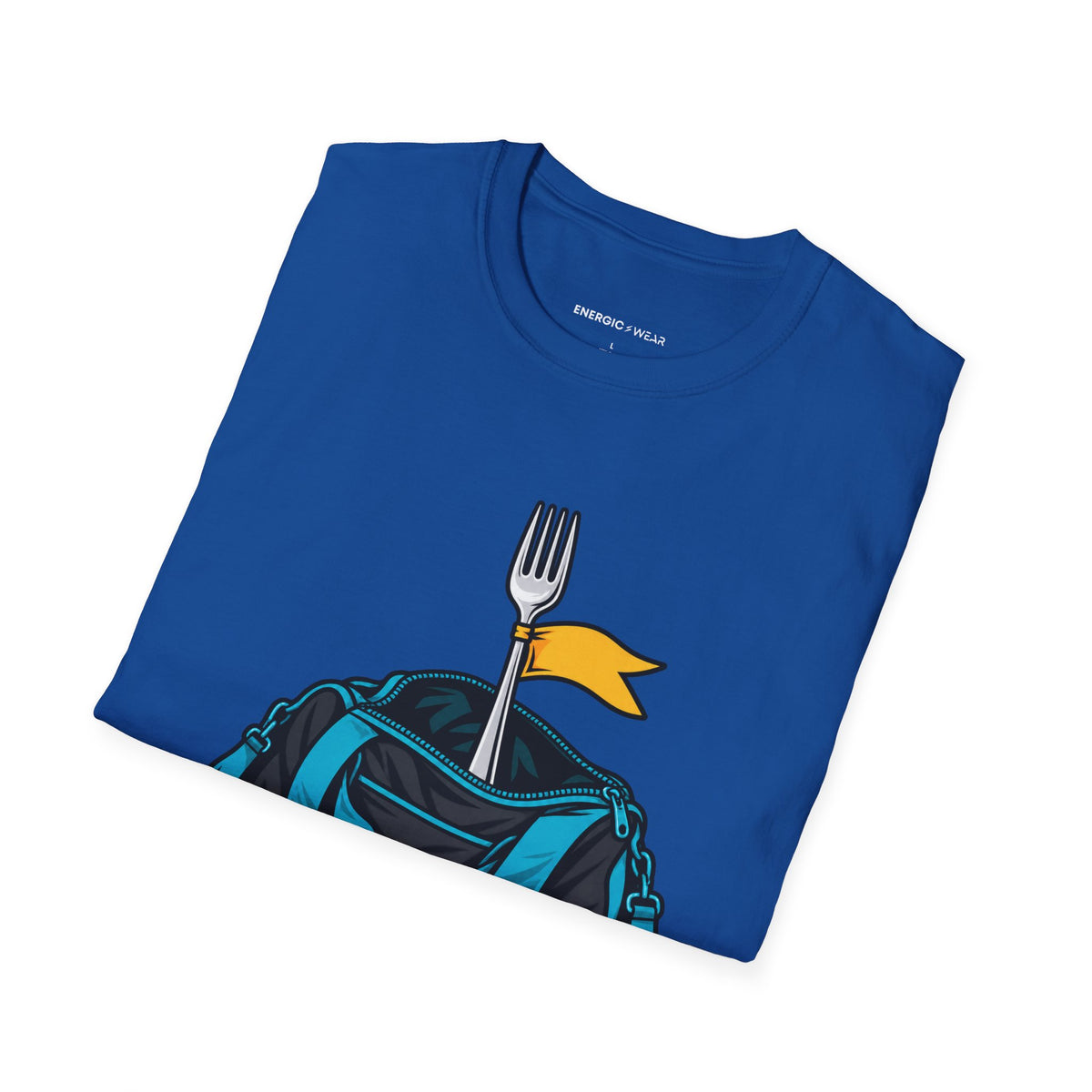 Graphic fitness T-shirt featuring the "Training Plan Bring a Fork" design.