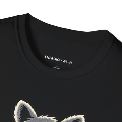 Graphic fitness T-shirt featuring the "Muscular Raccoon" design.