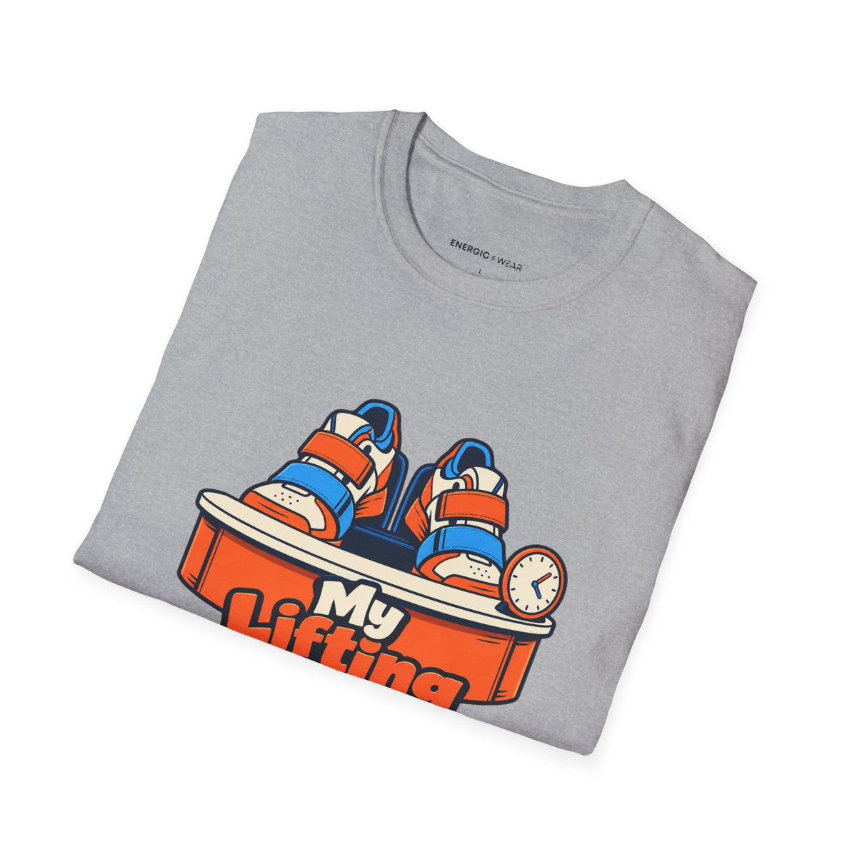Graphic fitness T-shirt featuring the "My Lifting Shoes Have Office Hours" design.