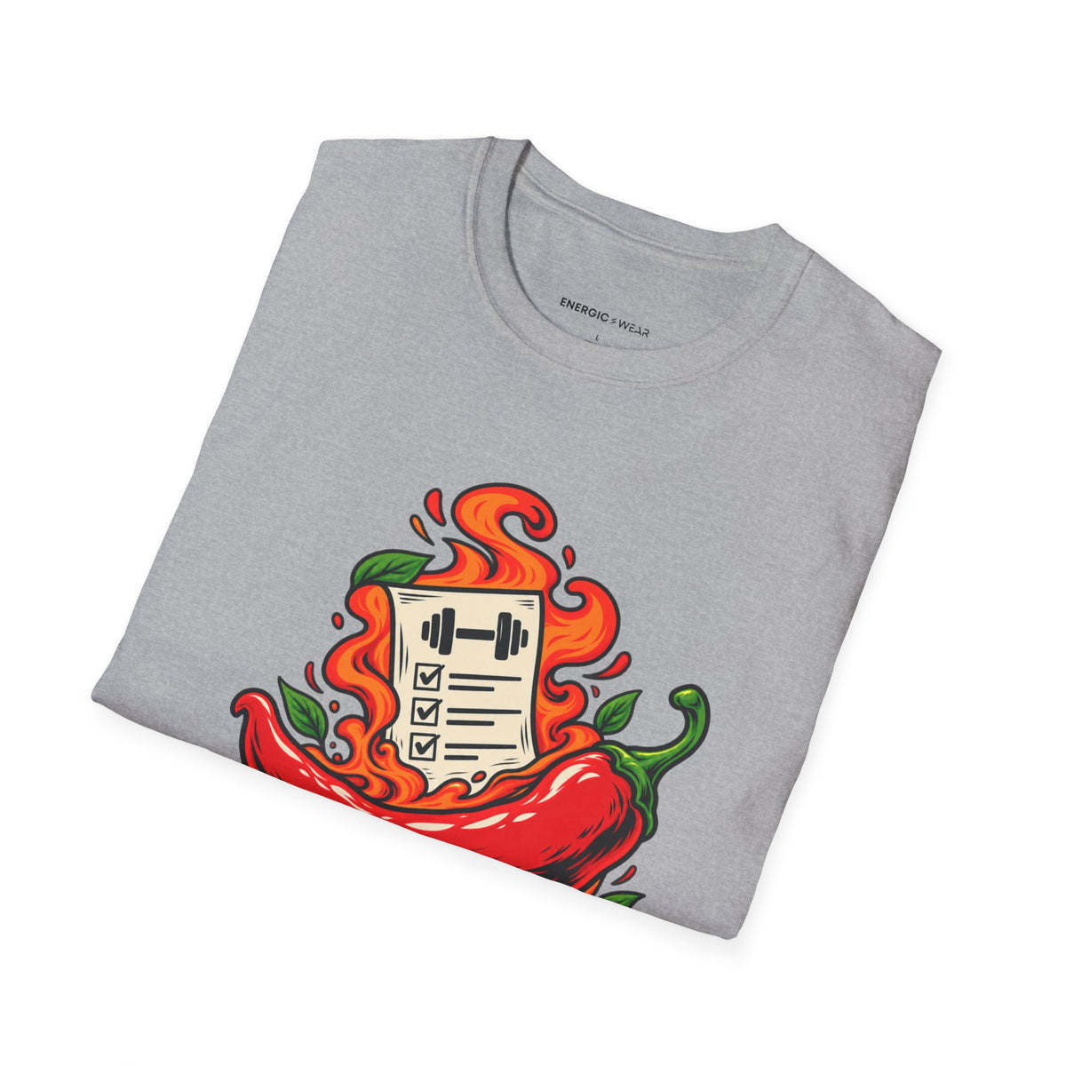 Graphic fitness T-shirt featuring the "The Training Plan Survived a Spicy Lunch" design.