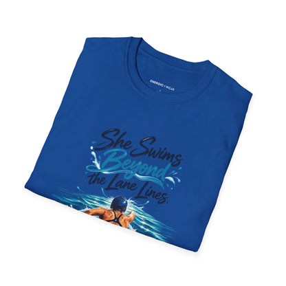 She Swims Beyond the Lane Lines T-Shirt