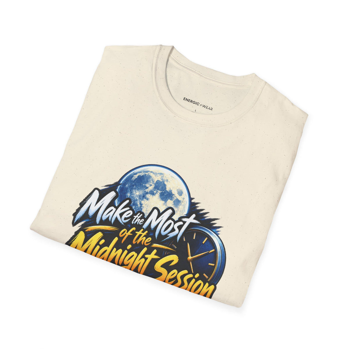 Graphic fitness T-shirt featuring the "Make the Most of the Midnight Session" design.