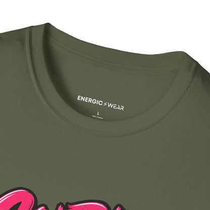 Graphic fitness T-shirt featuring the "Curls for the Girls, Squats for the Thoughts" design.