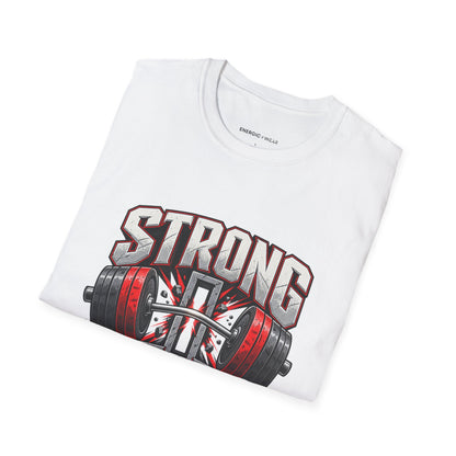 Graphic fitness T-shirt featuring the "Strong Through the Sticking Point" design.