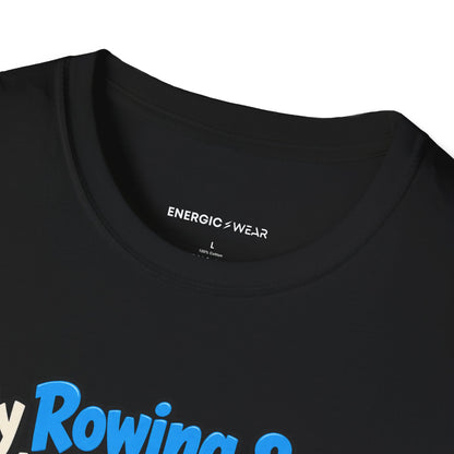 Graphic fitness T-shirt featuring the "My Rowing Split Is None of My Watch S Business" design.