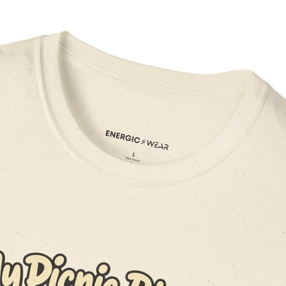 Graphic fitness T-shirt featuring the "My Picnic Blanket Has a Cooldown Reservation" design.