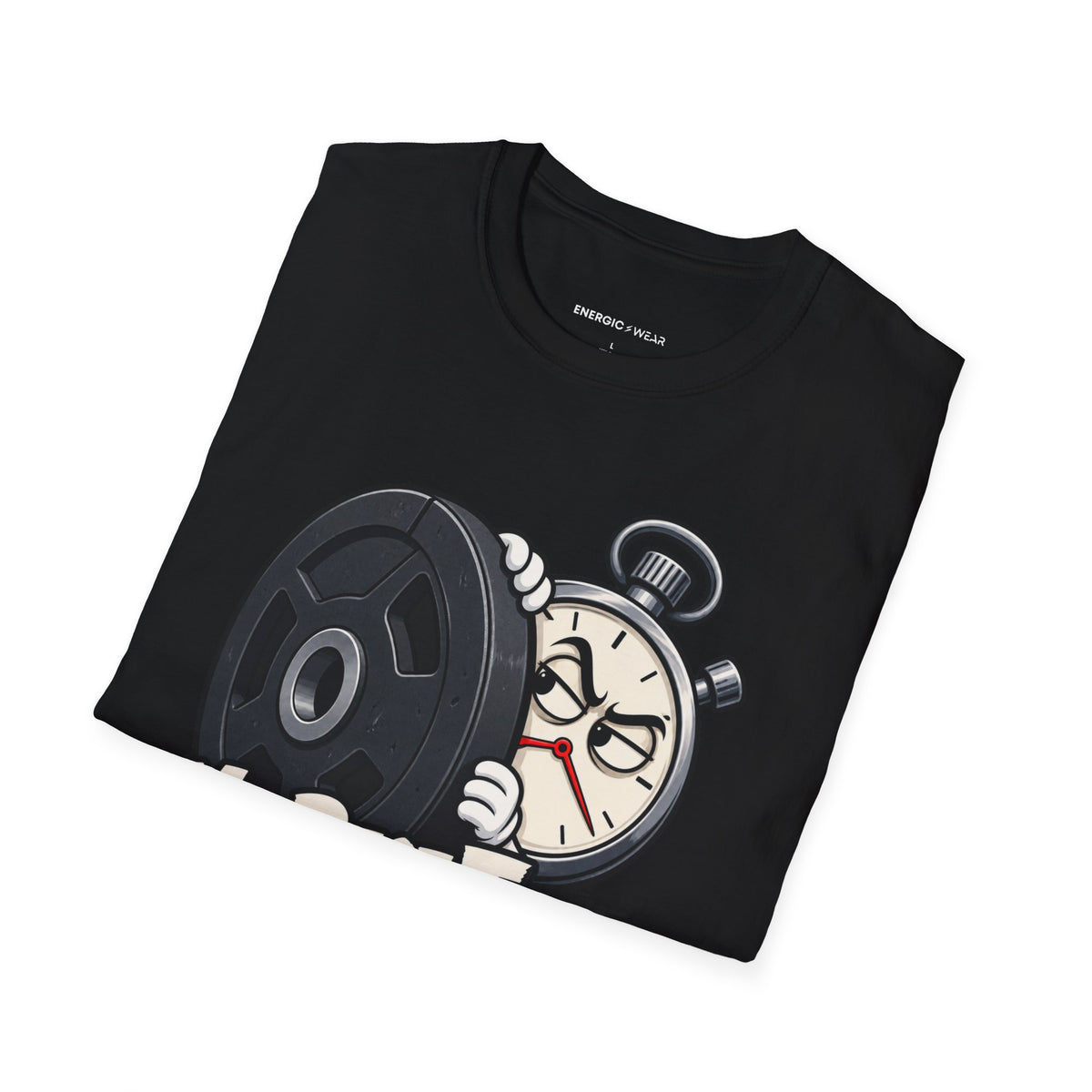 Graphic fitness T-shirt featuring the "My Rest Timer Has Trust Issues" design.