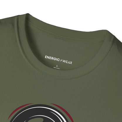 Graphic fitness T-shirt featuring the "Spin Now, Wine Later" design.