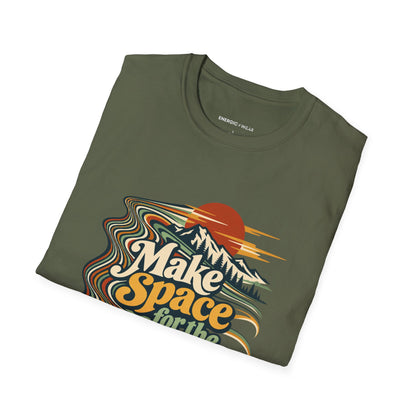 Graphic fitness T-shirt featuring the "Make Space for the Cooldown" design.