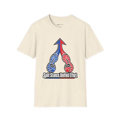 Graphic fitness T-shirt featuring the "Split Stance Unified Effort" design.