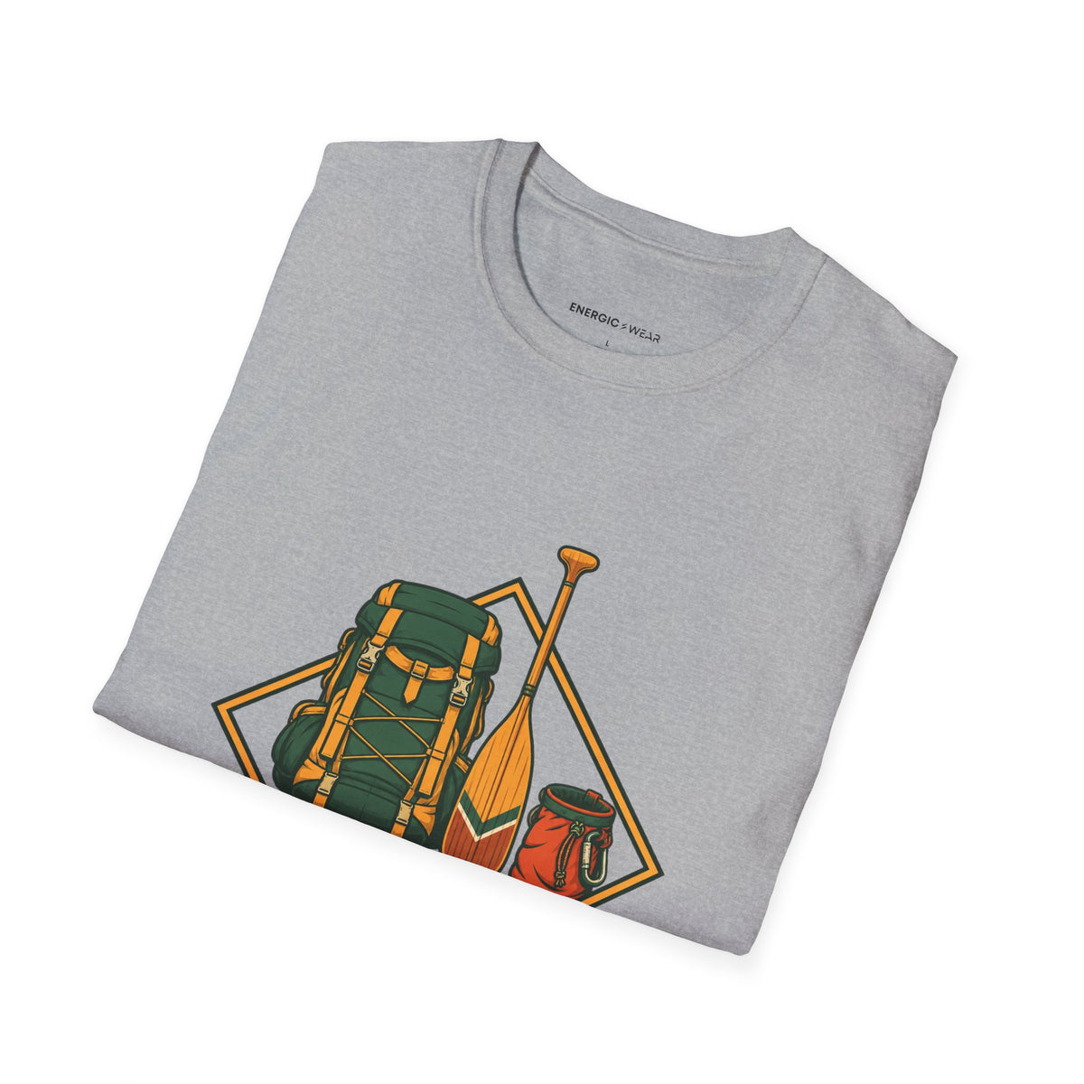 Graphic fitness T-shirt featuring the "I Carry My Own Adventure Gear" design.