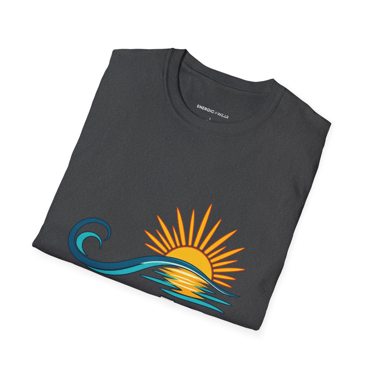 Graphic fitness T-shirt featuring the "A Longer Exhale a Wider Horizon" design.