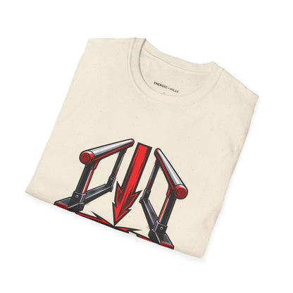 Graphic fitness T-shirt featuring the "Parallel Bars Singular Focus" design.