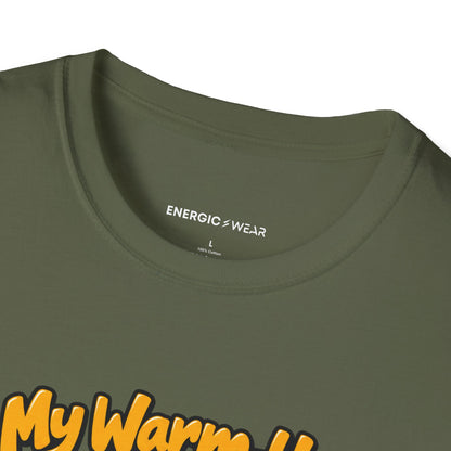 Graphic fitness T-shirt featuring the "My Warm-Up Took the Scenic Route" design.