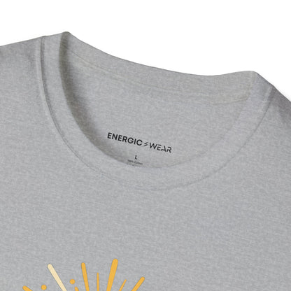 Graphic fitness T-shirt featuring the "My Breathing Sets the Tempo" design.