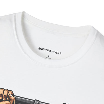 Graphic fitness T-shirt featuring the "Hang Time Earned by Hand" design.