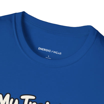 Graphic fitness T-shirt featuring the "My Training Buddy Stole the Last Strawberry" design.