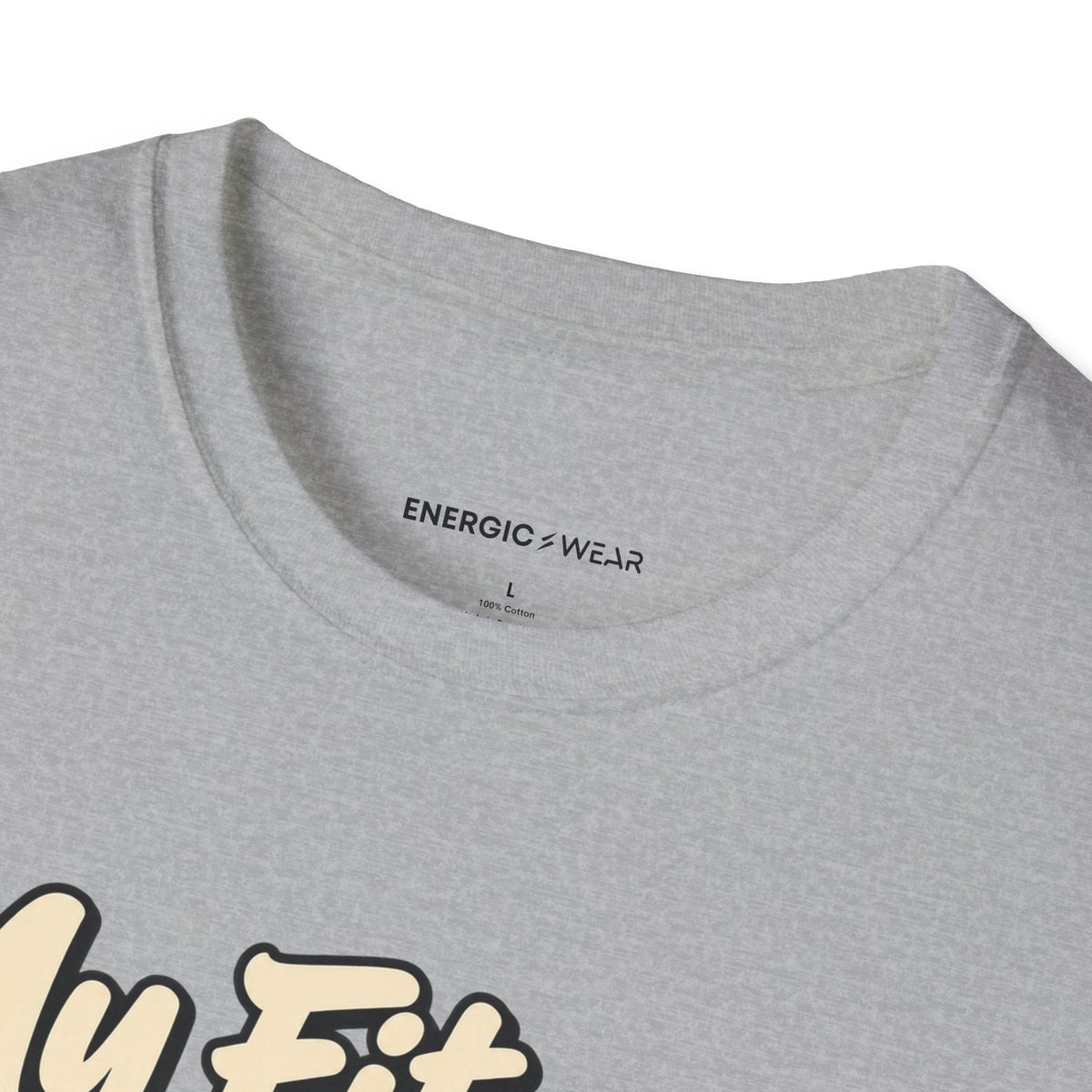 Graphic fitness T-shirt featuring the "My Fitness Has an Off Switch" design.