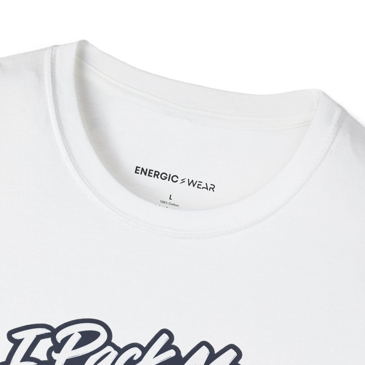 Graphic fitness T-shirt featuring the "I Pack My Courage for Race Day" design.