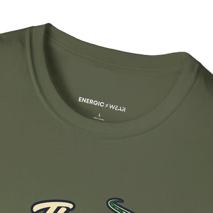 Graphic fitness T-shirt featuring the "The Long Run Starts at the Laces" design.