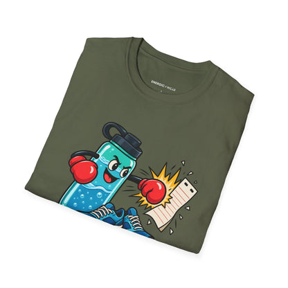 Graphic fitness T-shirt featuring the "My Reusable Bottle Has a Full-Time Job" design.
