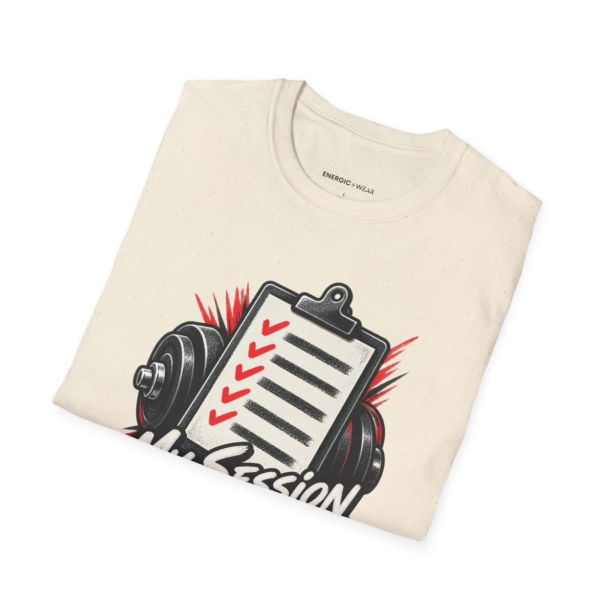 Graphic fitness T-shirt featuring the "My Session Leaves a Chalk Signature" design.