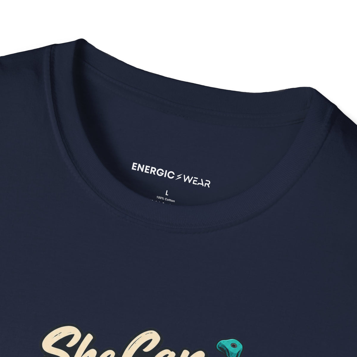 Graphic fitness T-shirt featuring the "She Can Out-Climb Her Old Doubts" design.