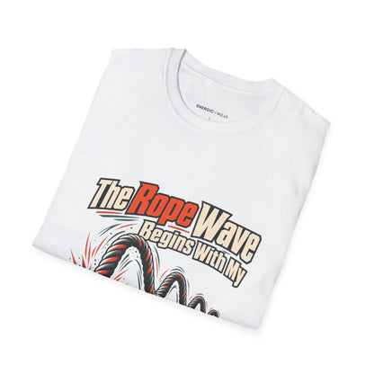 Graphic fitness T-shirt featuring the "The Rope Wave Begins with My Decision" design.