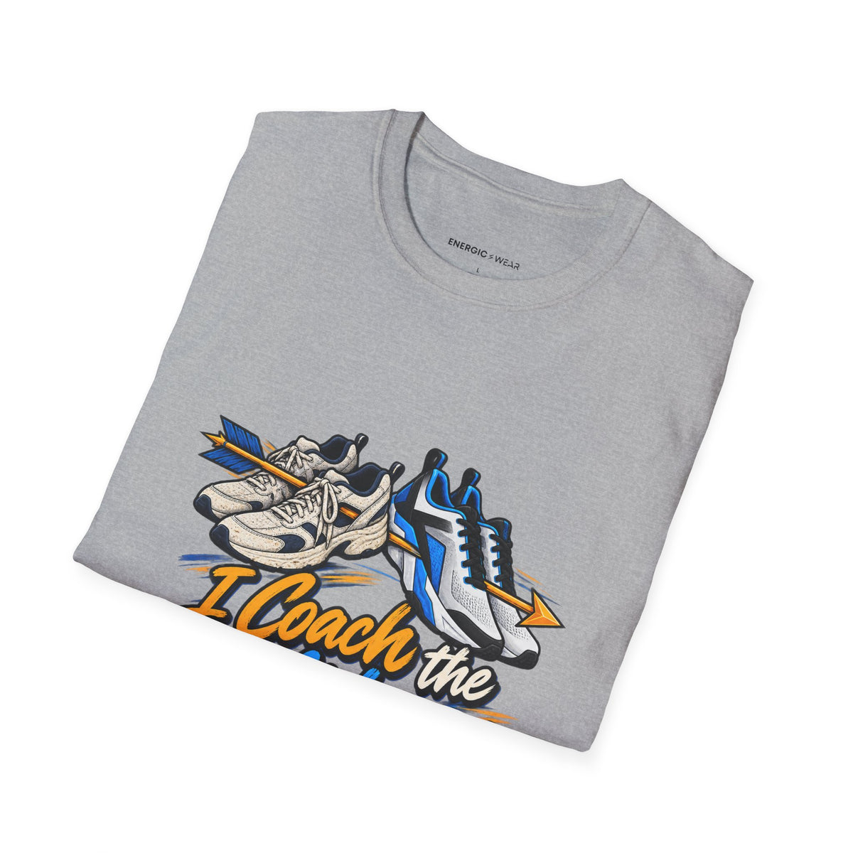 Graphic fitness T-shirt featuring the "I Coach the Confidence I Once Borrowed" design.