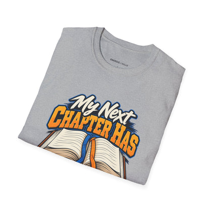 Graphic fitness T-shirt featuring the "My Next Chapter Has Training Shoes" design.