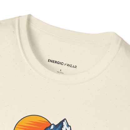 Graphic fitness T-shirt featuring the "That Mountain Trip Has My Training Attention" design.