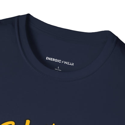 Graphic fitness T-shirt featuring the "A Balanced Plate Has Room for Joy" design.