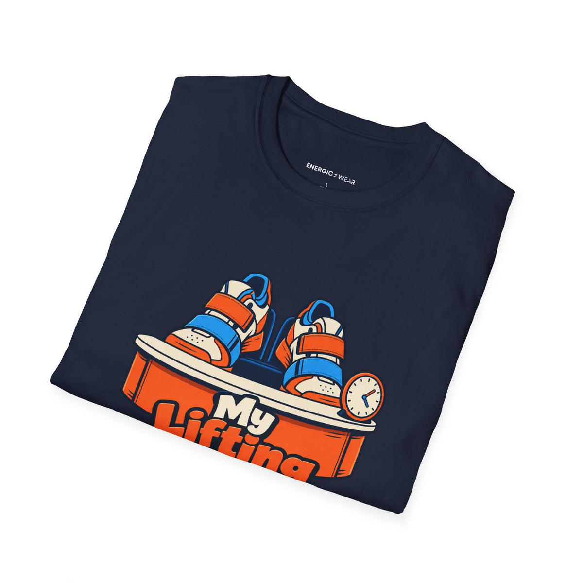 Graphic fitness T-shirt featuring the "My Lifting Shoes Have Office Hours" design.