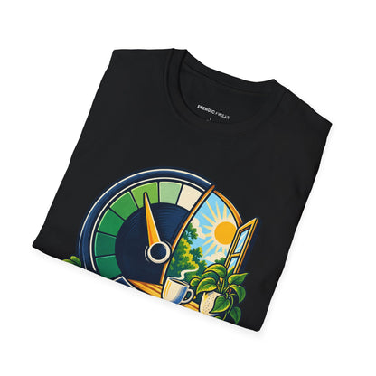 Graphic fitness T-shirt featuring the "Leave Some Energy for Living" design.